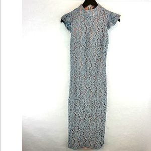 Periwinkle lace midi dress, size xs